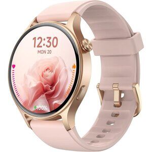 Women's Rose Gold 1.3" Amoled Touchscreen Tracker Ip68 Waterproof Smart Watch